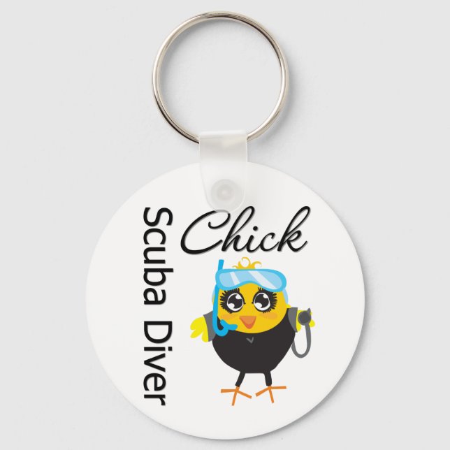 Scuba Diver Chick Schlüsselanhänger (Vorderseite)