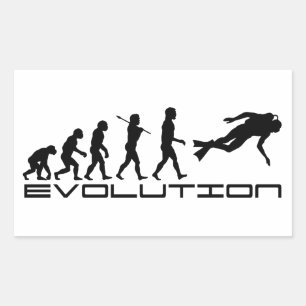 Scuba Diver Diver Water Sport Evolution Art Rechteckiger Aufkleber