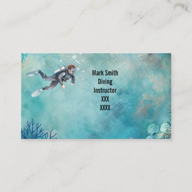 Scuba Diver Diving underwater  Visitenkarte (Vorderseite)