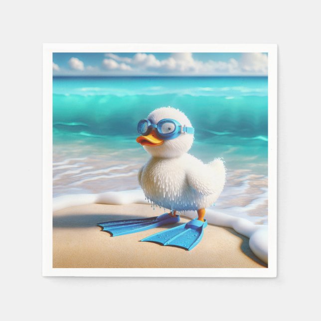 Scuba Diver Duckling Serviette (Vorderseite)