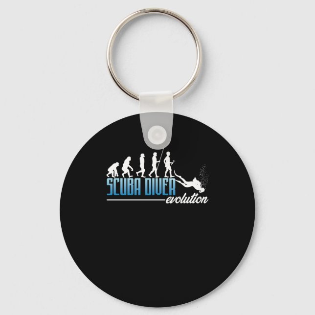Scuba Diver Evolution Scuba Diving Sportgeschenk Schlüsselanhänger (Vorderseite)