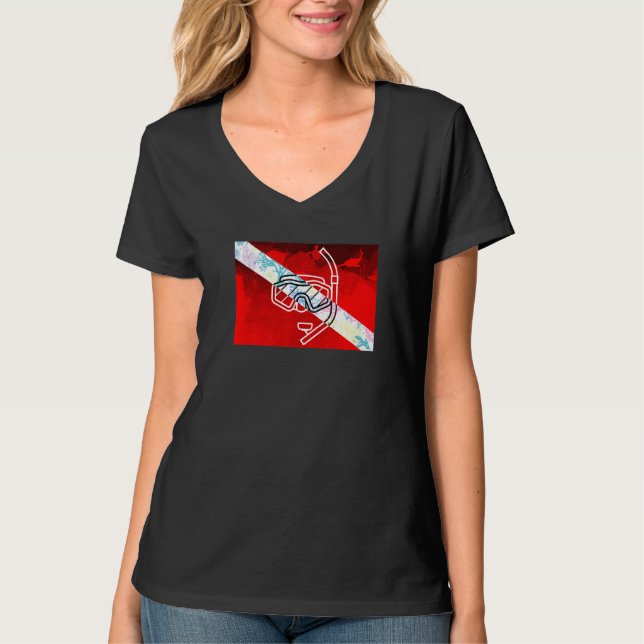 Scuba Diver Flag Schnorchel Maske Scuba Diver Sn T-Shirt (Vorderseite)