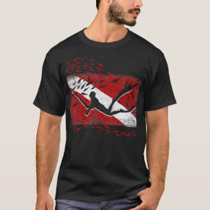 Scuba Diver Flag Schnorcheln Tauchen Freediving Sp T-Shirt
