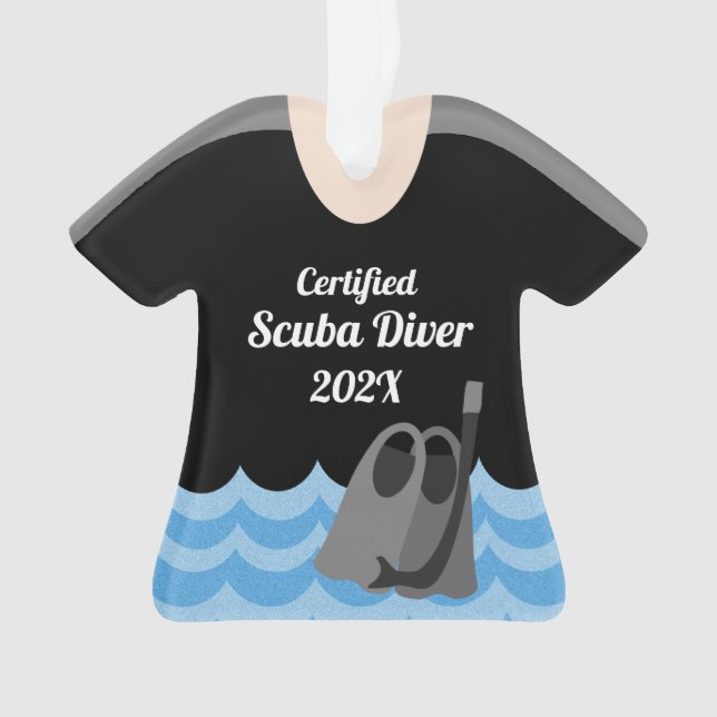 Scuba Diver Gear mit Foto Ornament (Vorderseite)