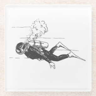 Scuba Diver Glasuntersetzer