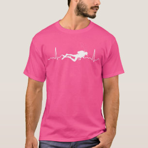Scuba Diver Heartbeat Unterwasser-Surfer Divi T-Shirt