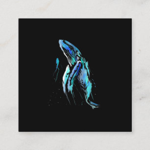 Scuba Diver Humpback Wal Schwimmen Geschenk Quadratische Visitenkarte