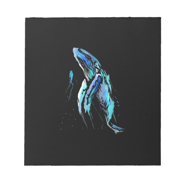 Scuba Diver Humpback Whale Schwimmen Geschenk Notizblock (Vorderseite)