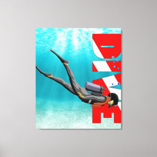 SCUBA Diver Leinwanddruck