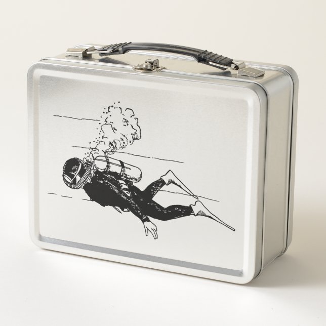 Scuba Diver Metall Brotdose (Vorderseite)