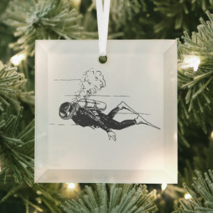 Scuba Diver Ornament Aus Glas