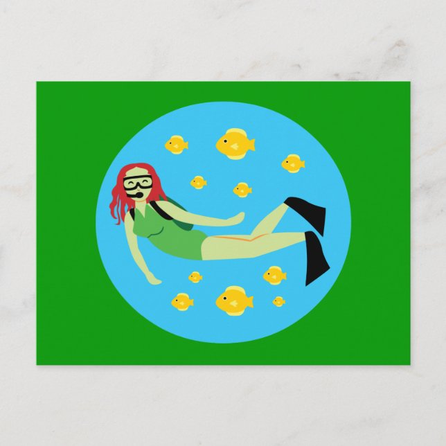 Scuba Diver Postkarte (Vorderseite)