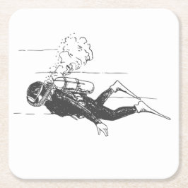 Scuba Diver Rechteckiger Pappuntersetzer