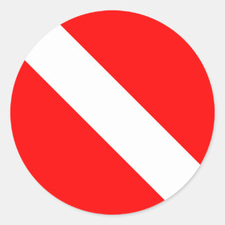 Scuba Diver Runder Aufkleber