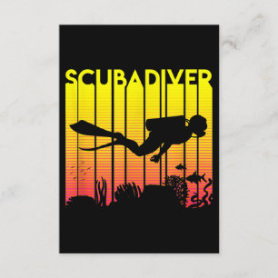 Scuba Diver Silhouette Tauchen Schwimmen Meerestau Begleitkarte