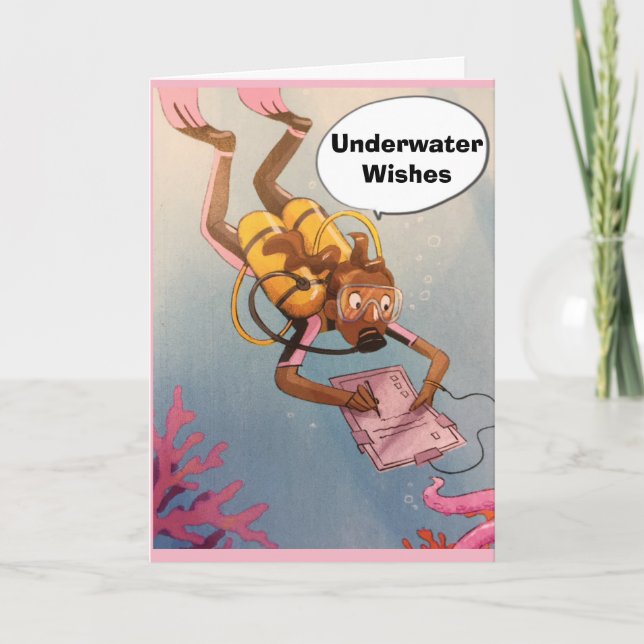 "SCUBA DIVER" UNTERWASSER *GLÜCKLICHER GEBURTSTAG* KARTE (Vorderseite)