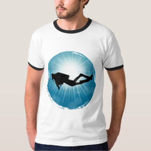Scuba Diver Unterwasser-Lichtstrahl T-Shirt