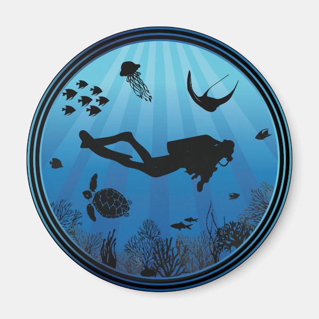 Scuba Diver Unterwasser Magnet (Vorne)