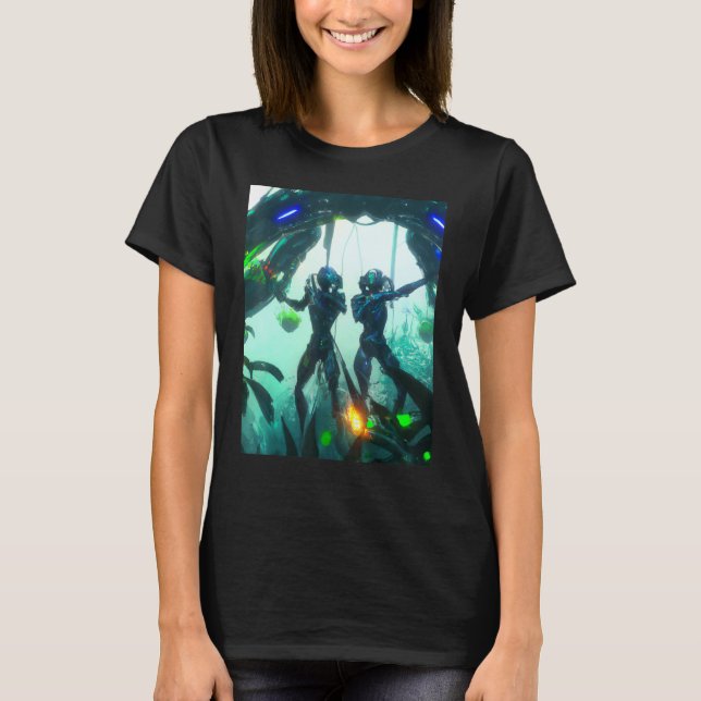 Scuba divers diving portrait T-Shirt (Vorderseite)