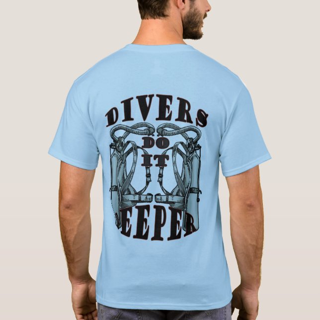 Scuba Divers Funny Do It Mens Blue T - Shirt (Rückseite)