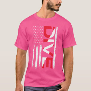 Scuba Diving American Flag Diver Flag T-Shirt