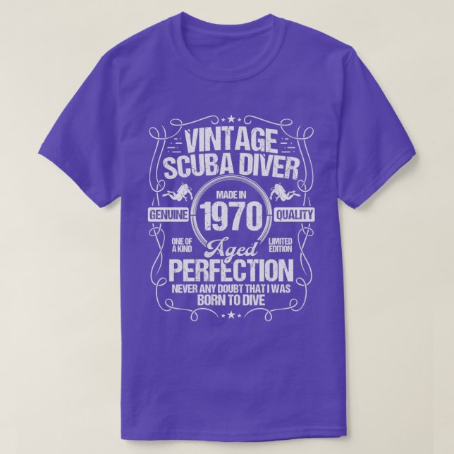 Scuba Diving Birthday Idea 1970 Scuba Diver T-Shirt (Design vorne)