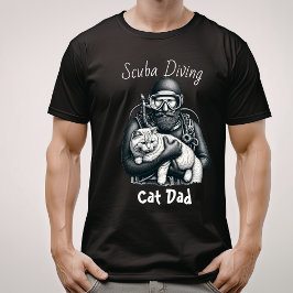 Scuba Diving Cat Vater T-Shirt