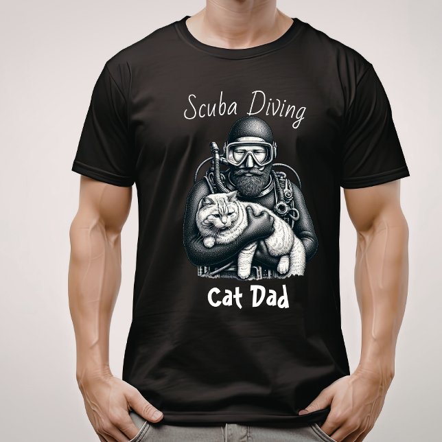 Scuba Diving Cat Vater T-Shirt (Von Creator hochgeladen)