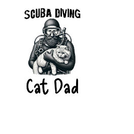 Scuba Diving Cat Vater T-Shirt