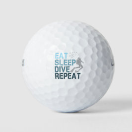 Scuba Diving Eat Sleep Dive Wiederholung Sprichwor Golfball