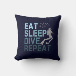 Scuba Diving Eat Sleep Dive Wiederholung Sprichwor Kissen