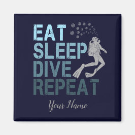 Scuba Diving Eat Sleep Dive Wiederholung Sprichwor Magnet