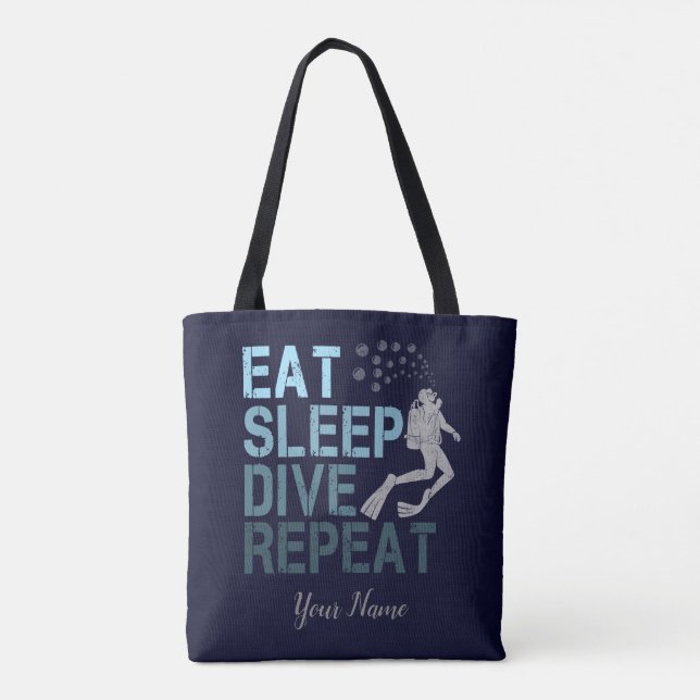 Scuba Diving Eat Sleep Dive Wiederholung Sprichwor Tasche (Rückseite)