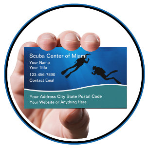 Scuba Diving Equipment Services Business Cards Visitenkarte