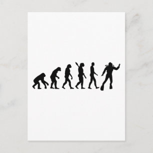 Scuba Diving Evolution Postkarte