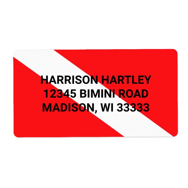 Scuba Diving Flag Shipping Label (Vorne)