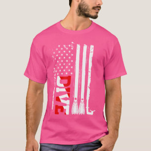Scuba Diving Gear American Scuba Diver Down Flag T-Shirt