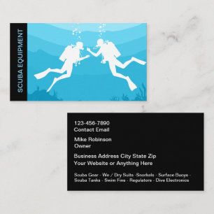Scuba Diving Gear Equipment Business Cards Visitenkarte