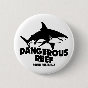 Scuba Diving Great White Haie - Gefährliches Riff Button