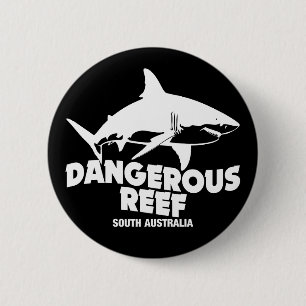 Scuba Diving Great White Haie - Gefährliches Riff Button