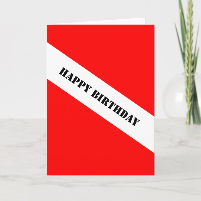 Scuba Diving Happy Birthday Karte (Vorderseite)
