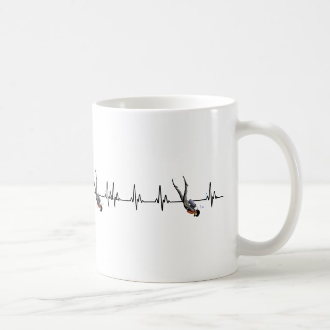 SCUBA Diving Heartbeat Kaffeetasse (Rechts)