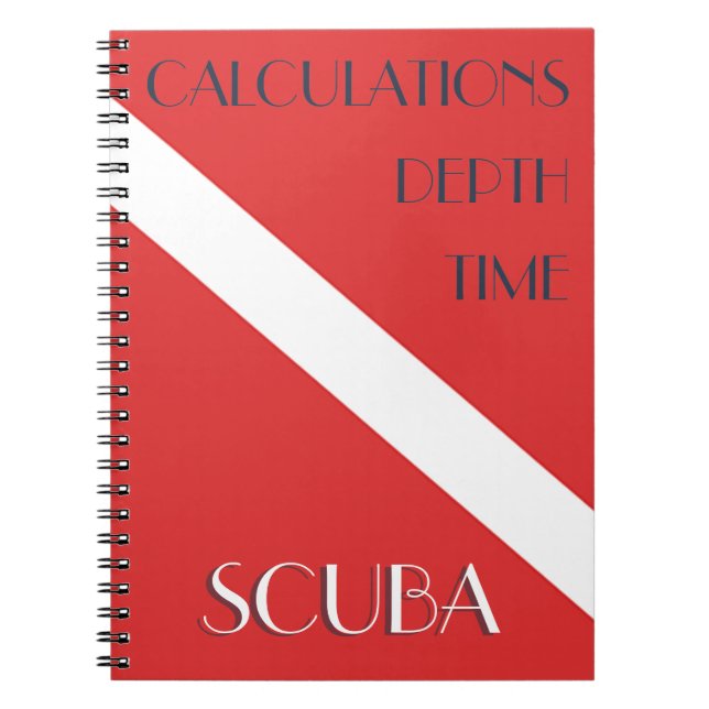 SCUBA DIVING LOG BOOK , DIVERS DEPTH BERECHNUNGEN NOTIZBLOCK (Vorderseite)