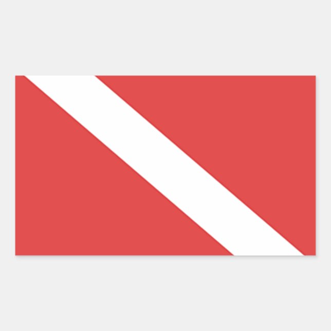 Scuba Diving Logo - Red White Flag für Taucher Rechteckiger Aufkleber (Vorderseite)