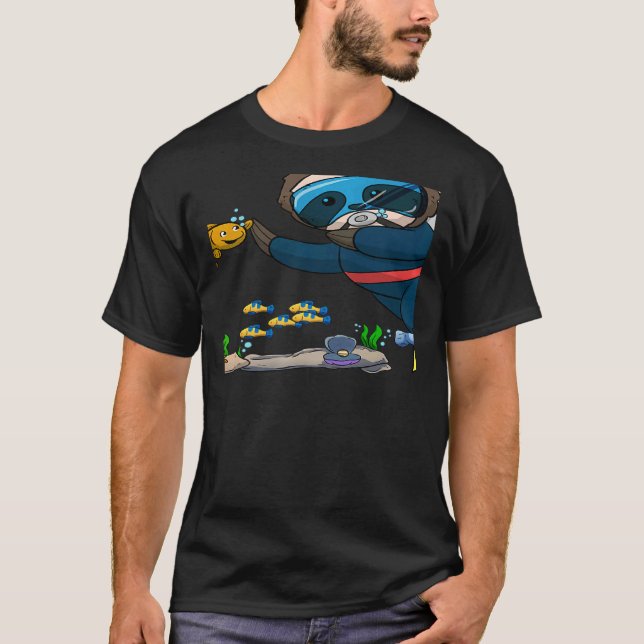 Scuba Diving Snorkeling Sloth Lazy Tired Dive Slee T-Shirt (Vorderseite)