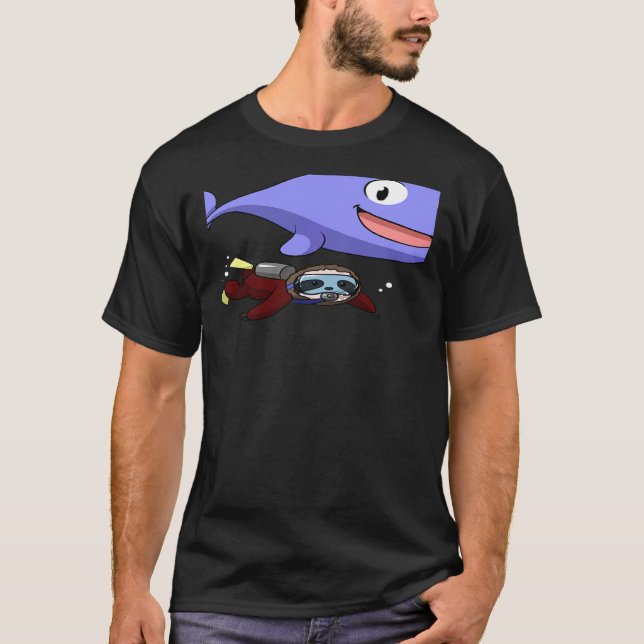 Scuba Diving Snorkeling Sloth Lazy Tired Dive Slee T-Shirt (Vorderseite)