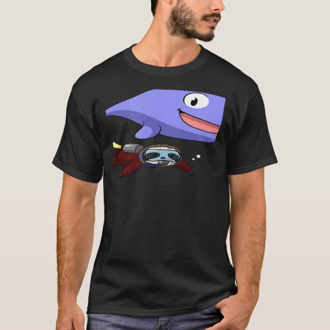 Scuba Diving Snorkeling Sloth Lazy Tired Dive Slee T-Shirt (Vorderseite)