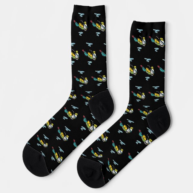 Scuba Diving Stickman Socken (Linkes Detail)
