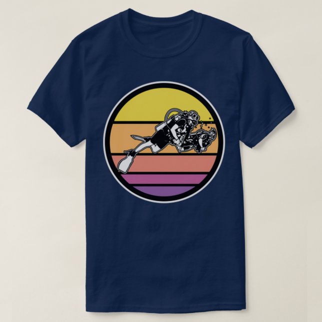 Scuba Diving Synthwave T-Shirt (Design vorne)