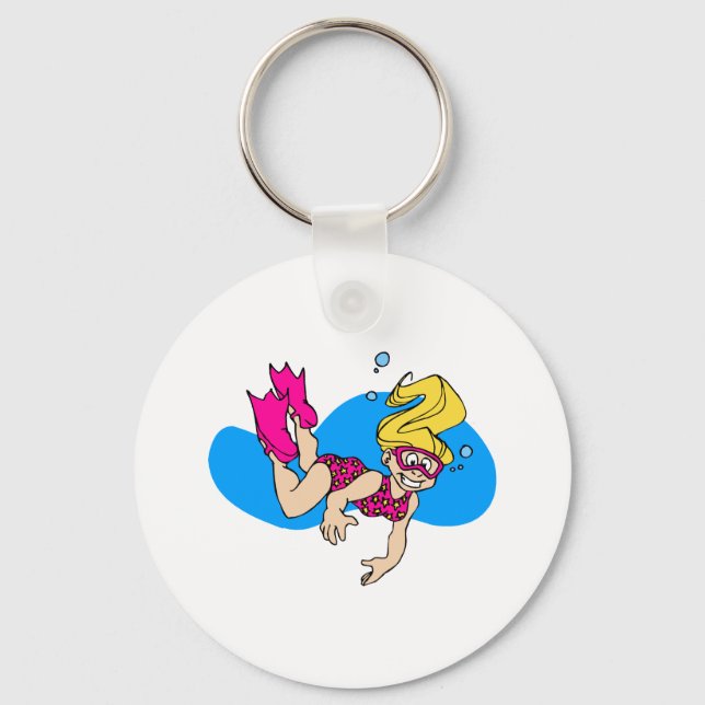 Scuba Girl Schlüsselanhänger (Vorderseite)